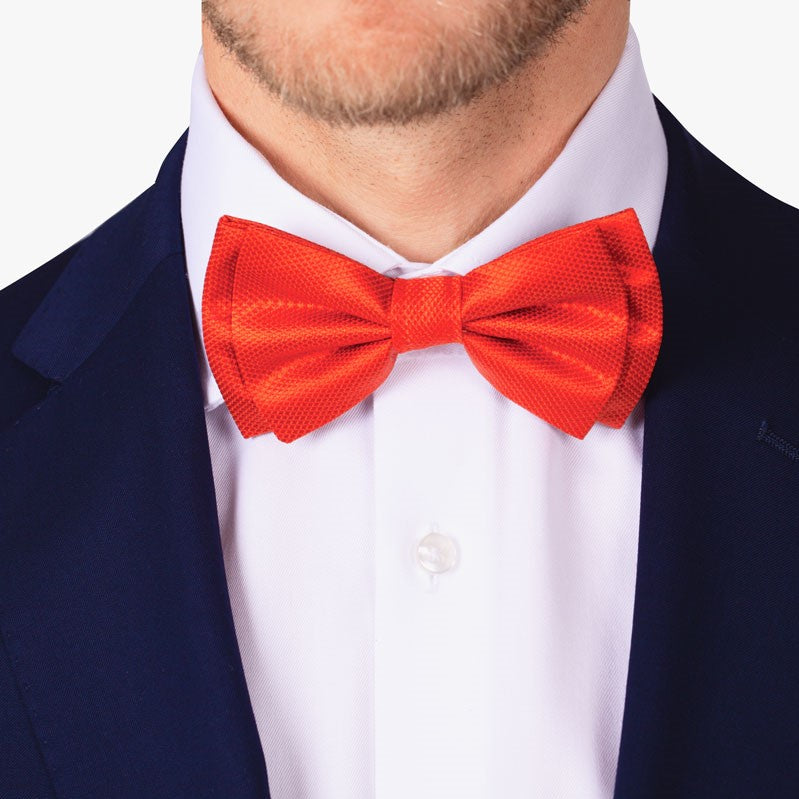 Vorgebundene Fliege aus Seide in uni orange orange Bild 2