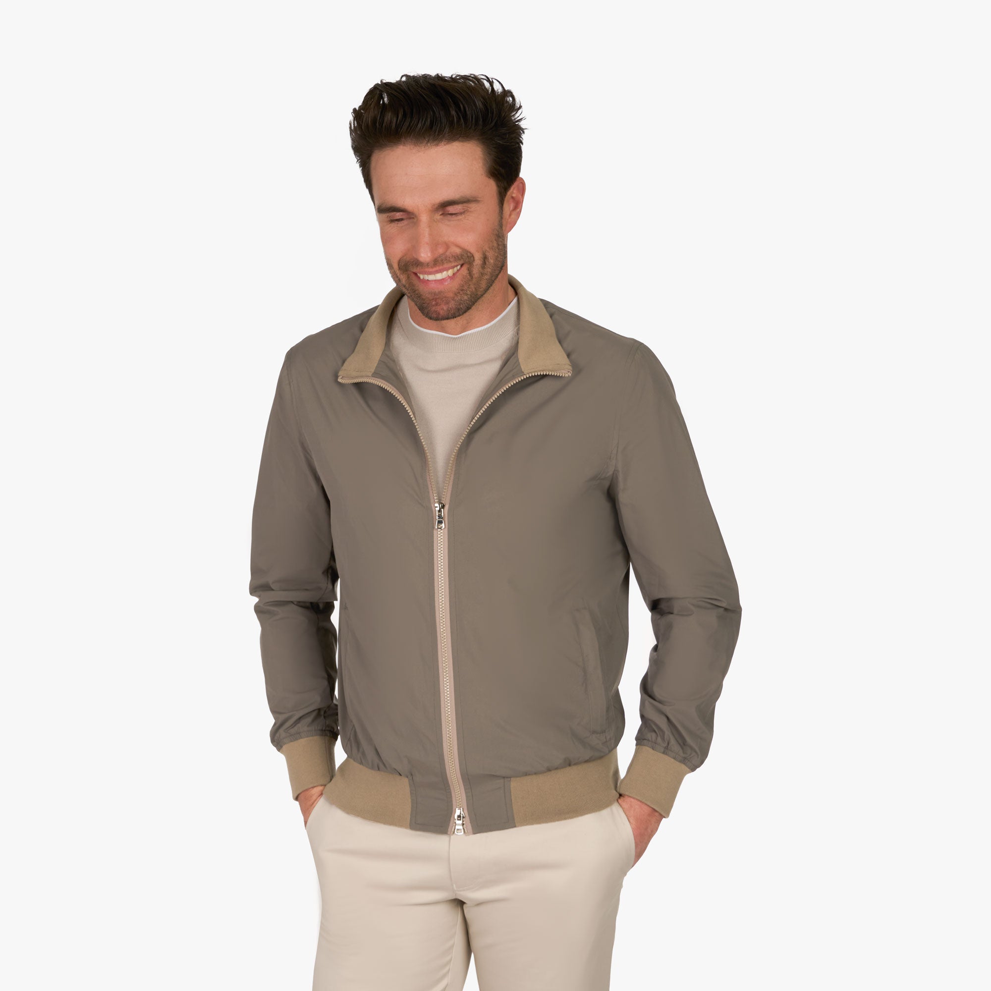 Leichte Jacke Barba in Grau/Beige taupe Bild 1