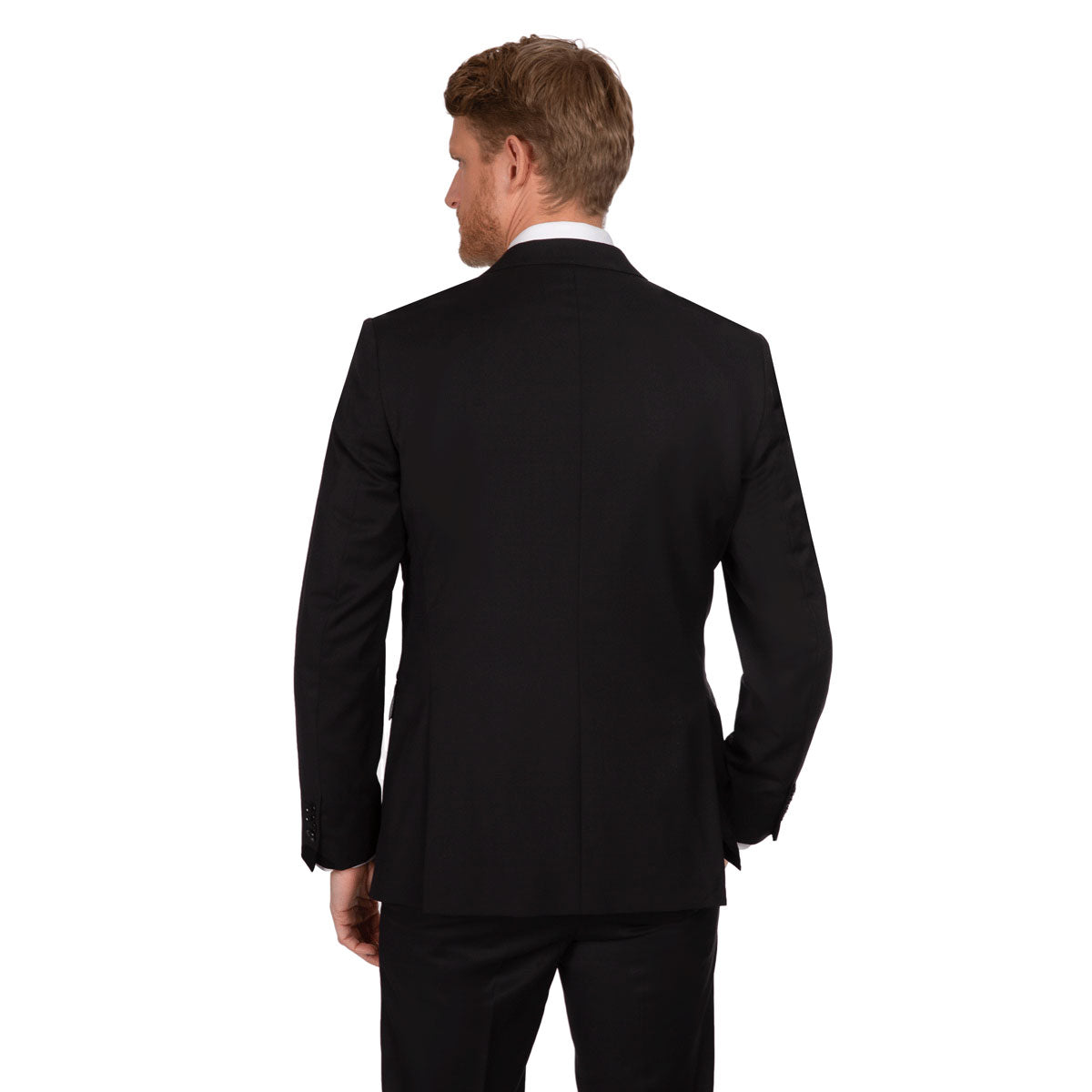 Mann im eleganten Anzug rückwärts.