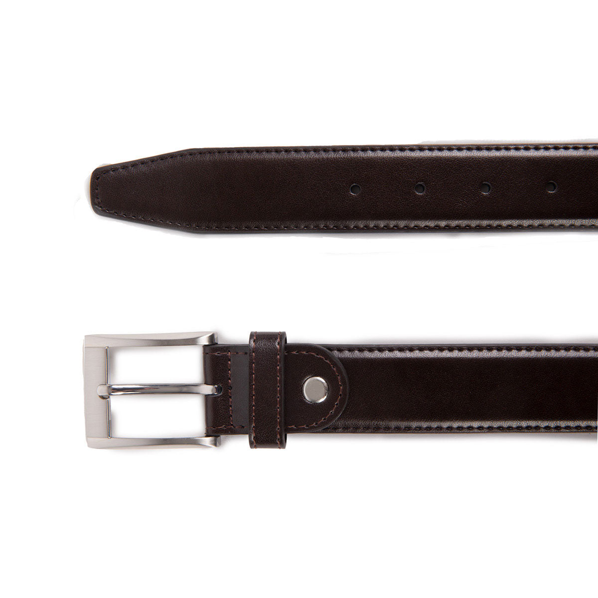 Glattleder-Gürtel in braun drk. brown Bild 5