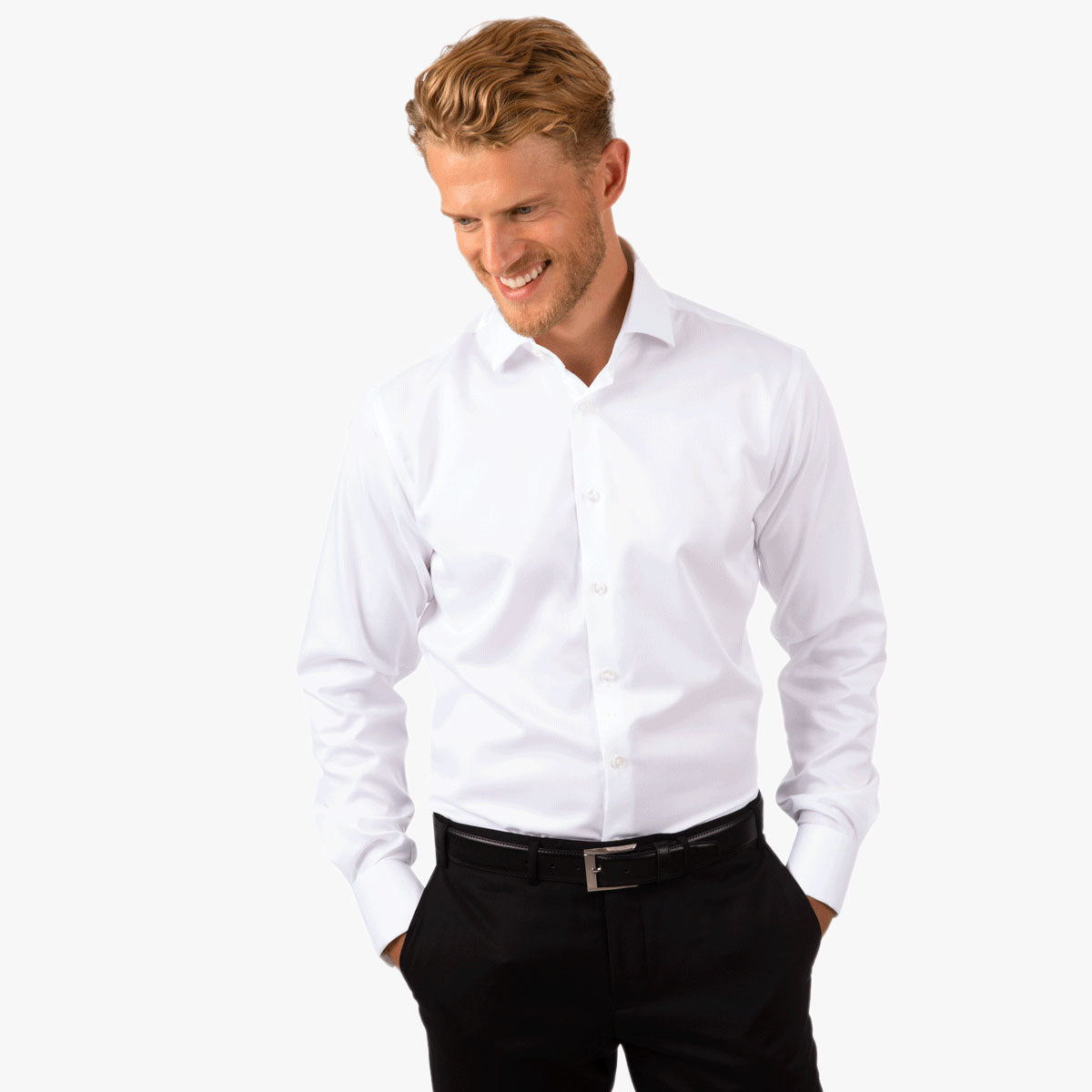 Modern Fit Hemd 2-Knopf-Kragen Umschlagmanschette white Bild 1