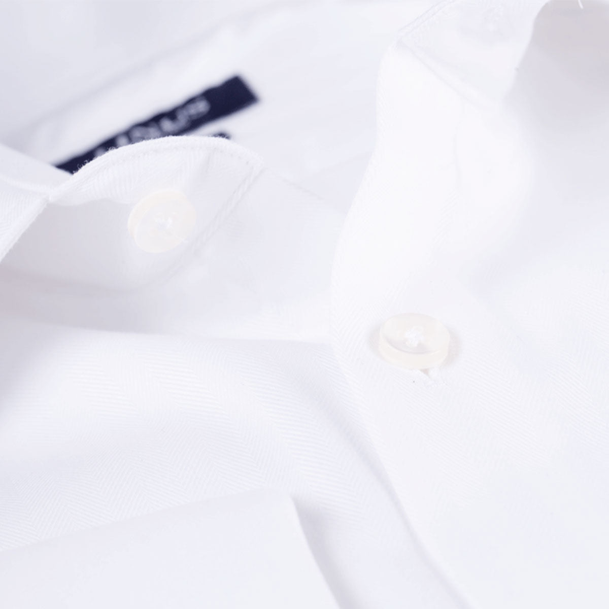 Modern Fit Hemd Fischgrat Umschlagmanschette weiß white Bild 3