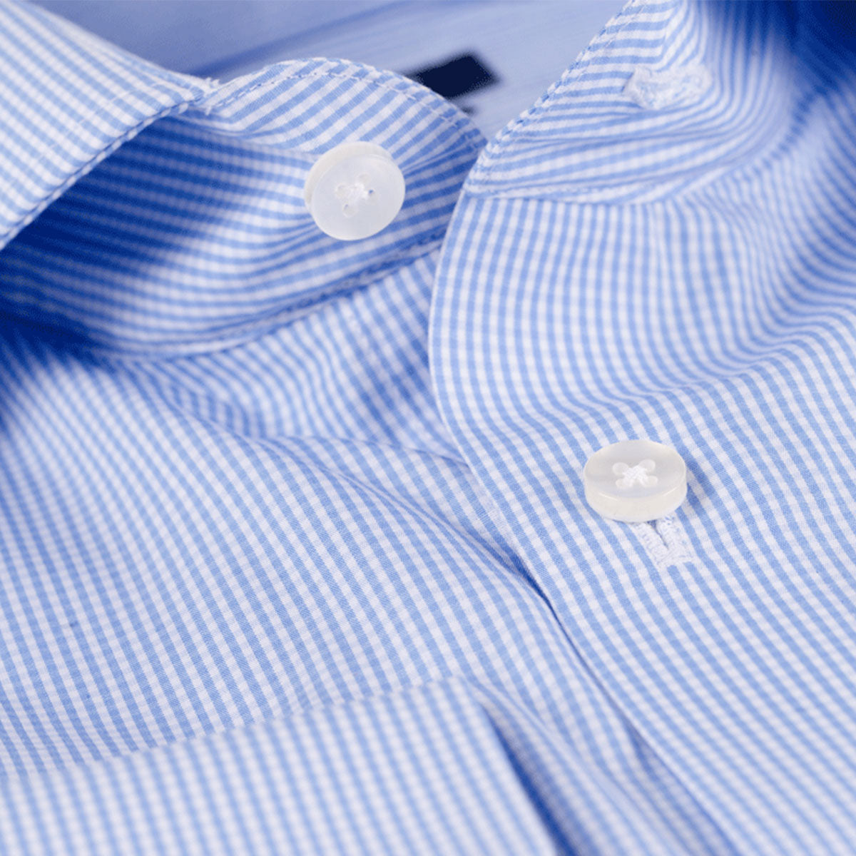 Modern Fit Hemd Haikragen in Blau-Weiß kariert blue/white Bild 3