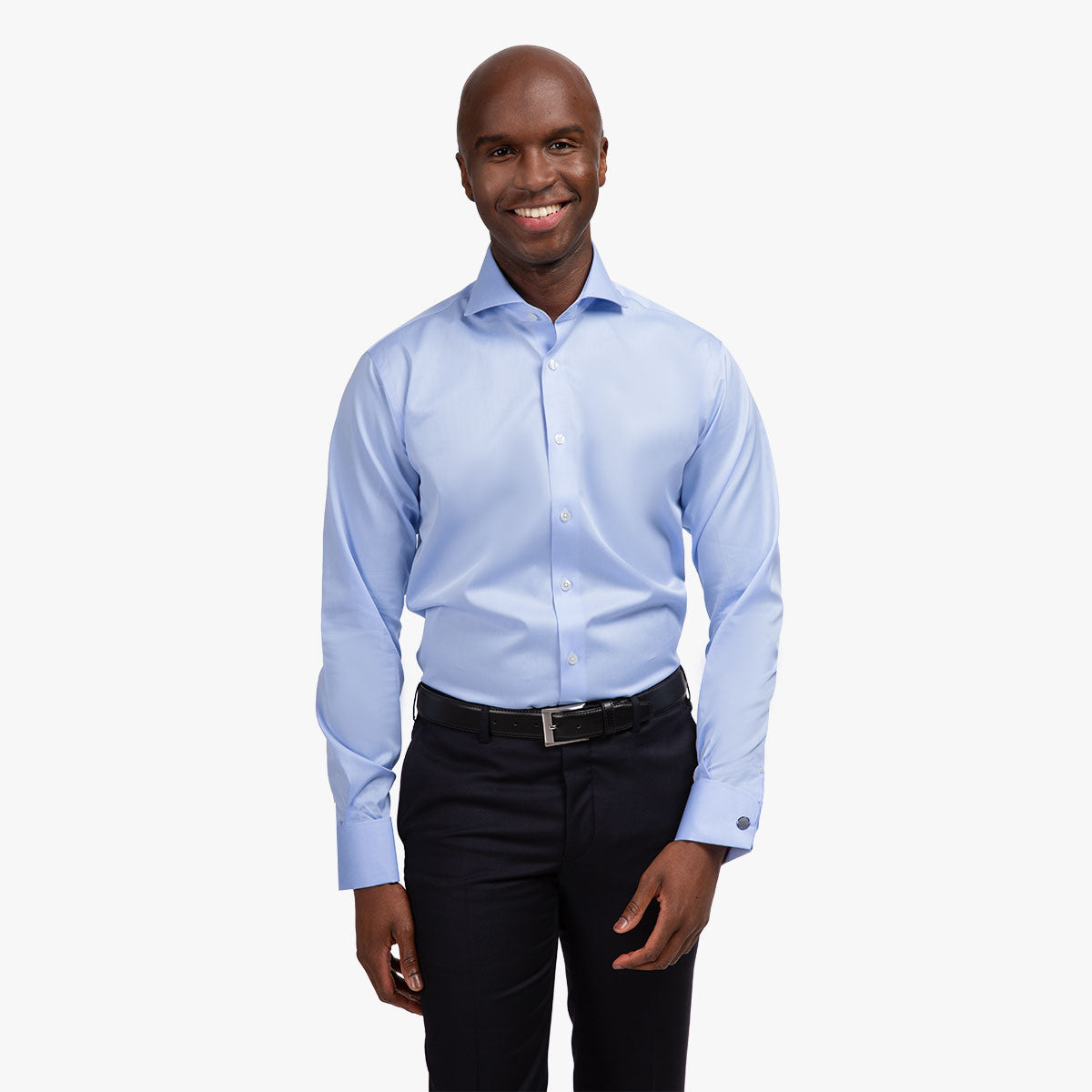 Modern Fit Hemd Umschlagmanschette hellblau light blue Bild 1