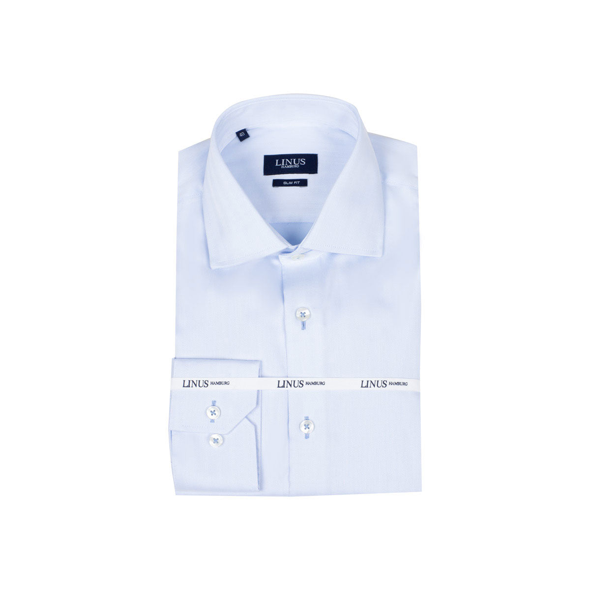 Slim Fit Hemd Fischgrat hellblau mit extra langem Arm lightblue Bild 2
