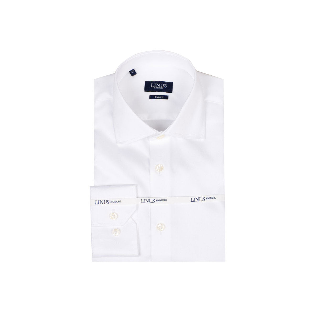 Slim Fit Hemd Fischgrat in Weiß mit extra langem Arm white Bild 2