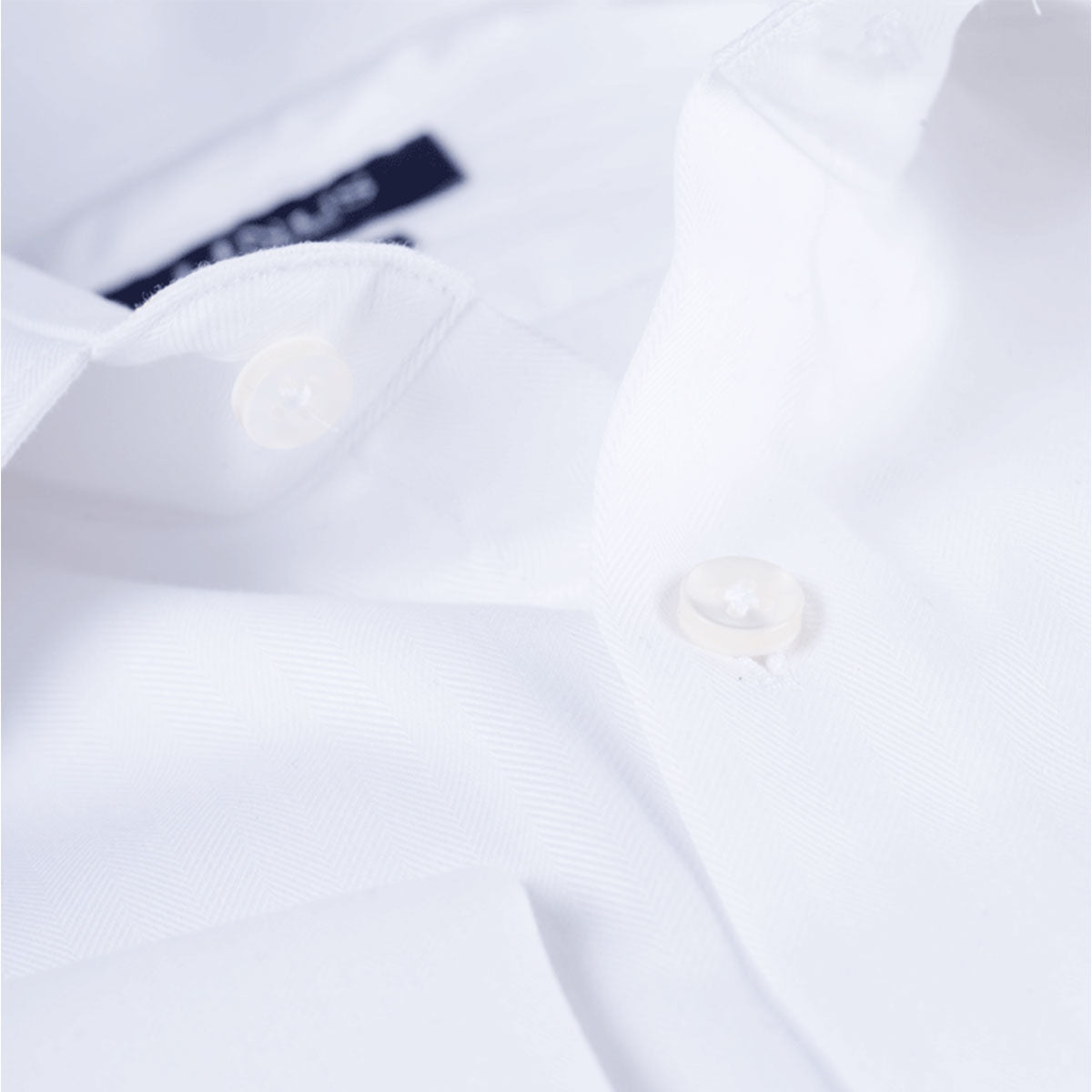 Slim Fit Hemd Fischgrat Umschlagmanschette weiß white Bild 3