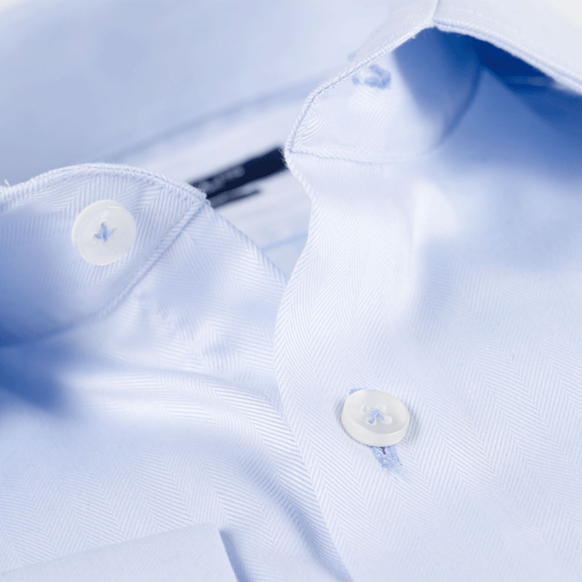 Slim Fit Hemd Fischgrat Umschlagmanschette light blue Bild 3