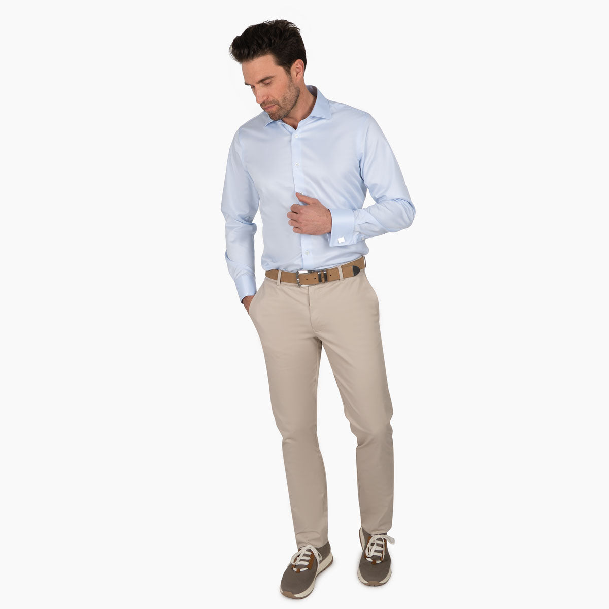 Slim Fit Hemd in Hellblau mit Umschlagmanschette light blue Bild 3