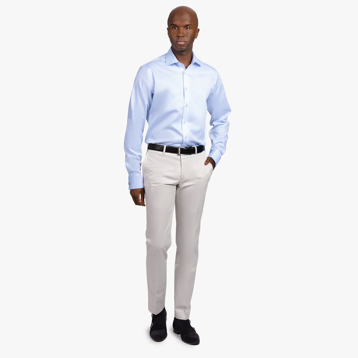 Slim Fit Hemd in hellblau mit extralangem Arm hellblau Bild 5