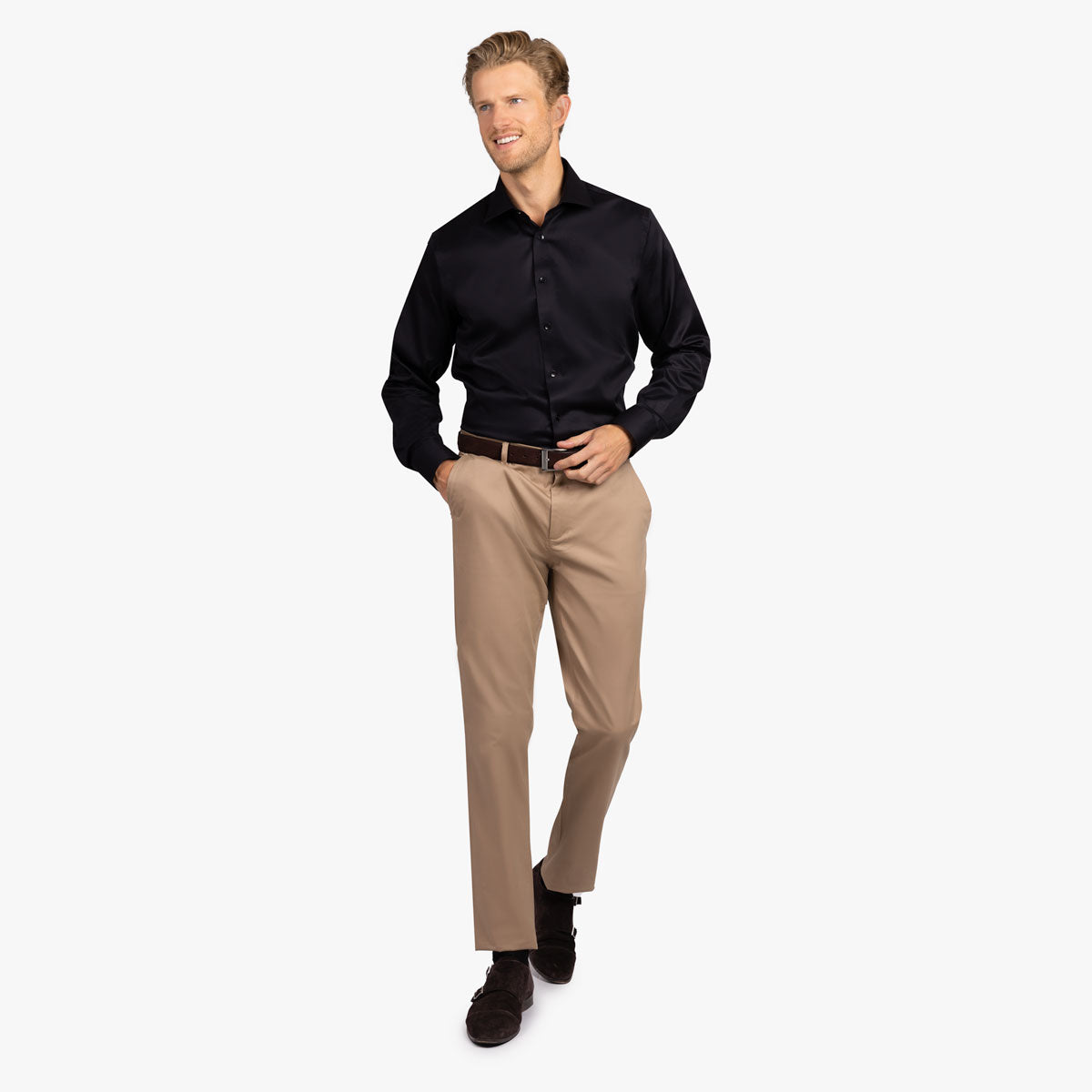 Slim Fit Hemd in schwarz black Bild 6