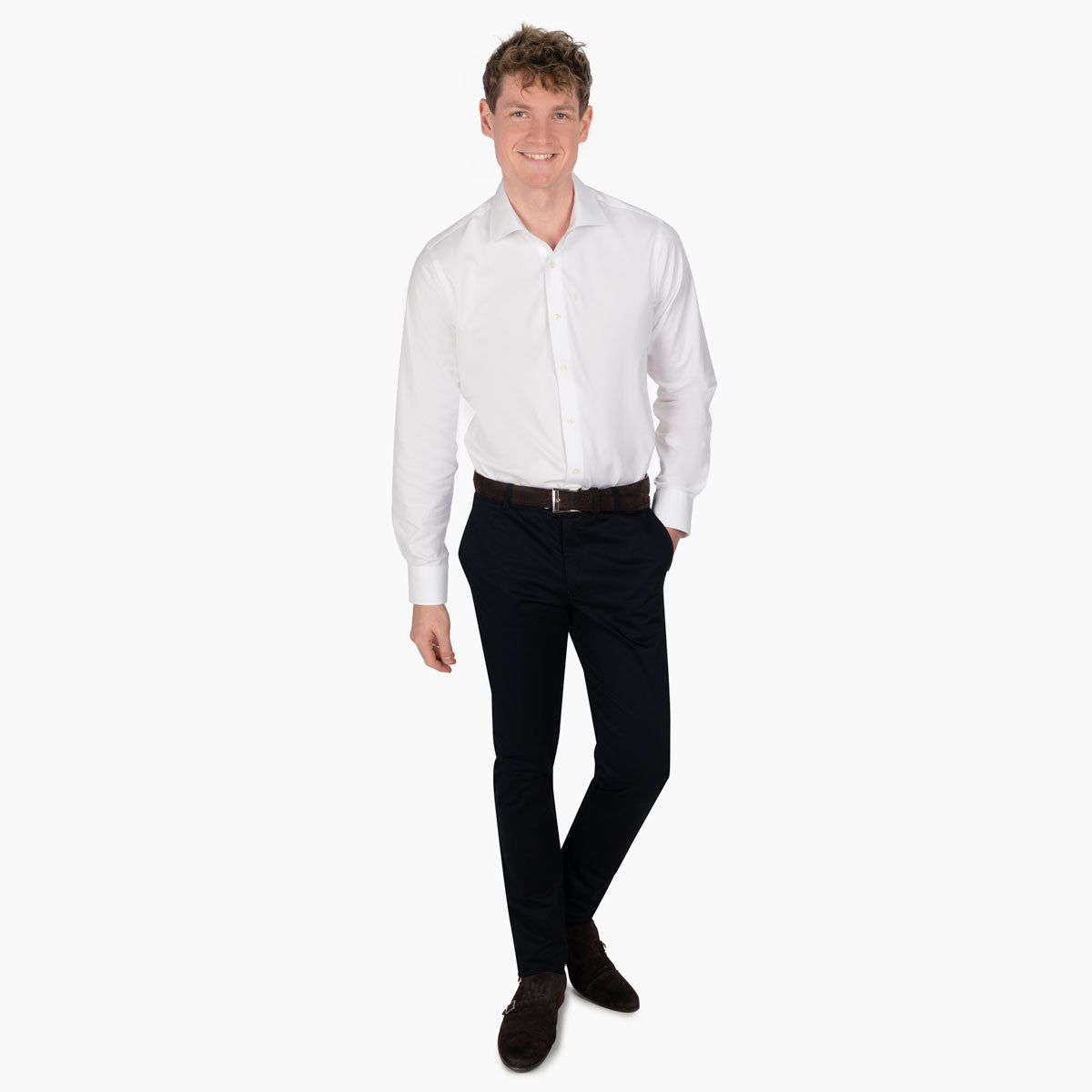 Slim Fit Hemd in Weiß mit Struktur white Bild 3
