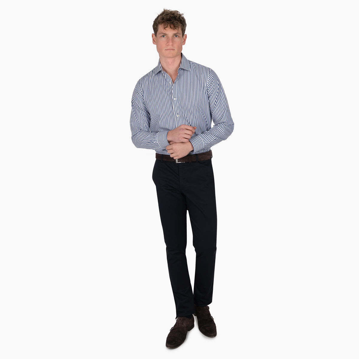 Slim Fit Hemd mit blauen und weißen Streifen blue Bild 3
