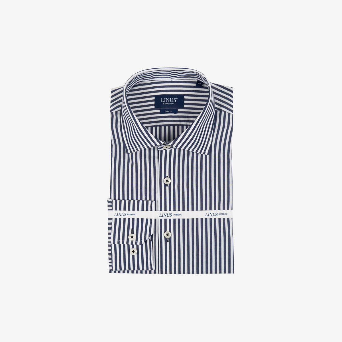 Slim Fit Hemd mit dunkelblauen und weißen Streifen blau/weiß Bild 4