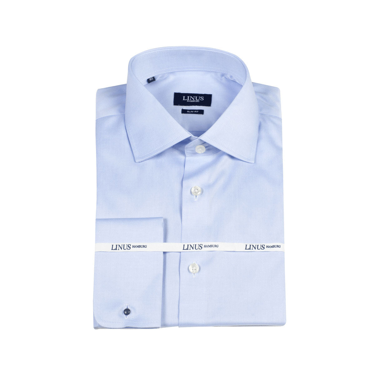 Slim Fit Hemd mit Umschlagmanschette hellblau light blue Bild 5