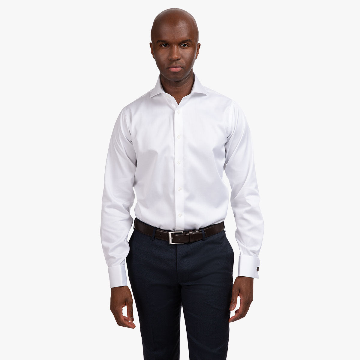 Slim Fit Hemd Twill Umschlagmanschette white Bild 1