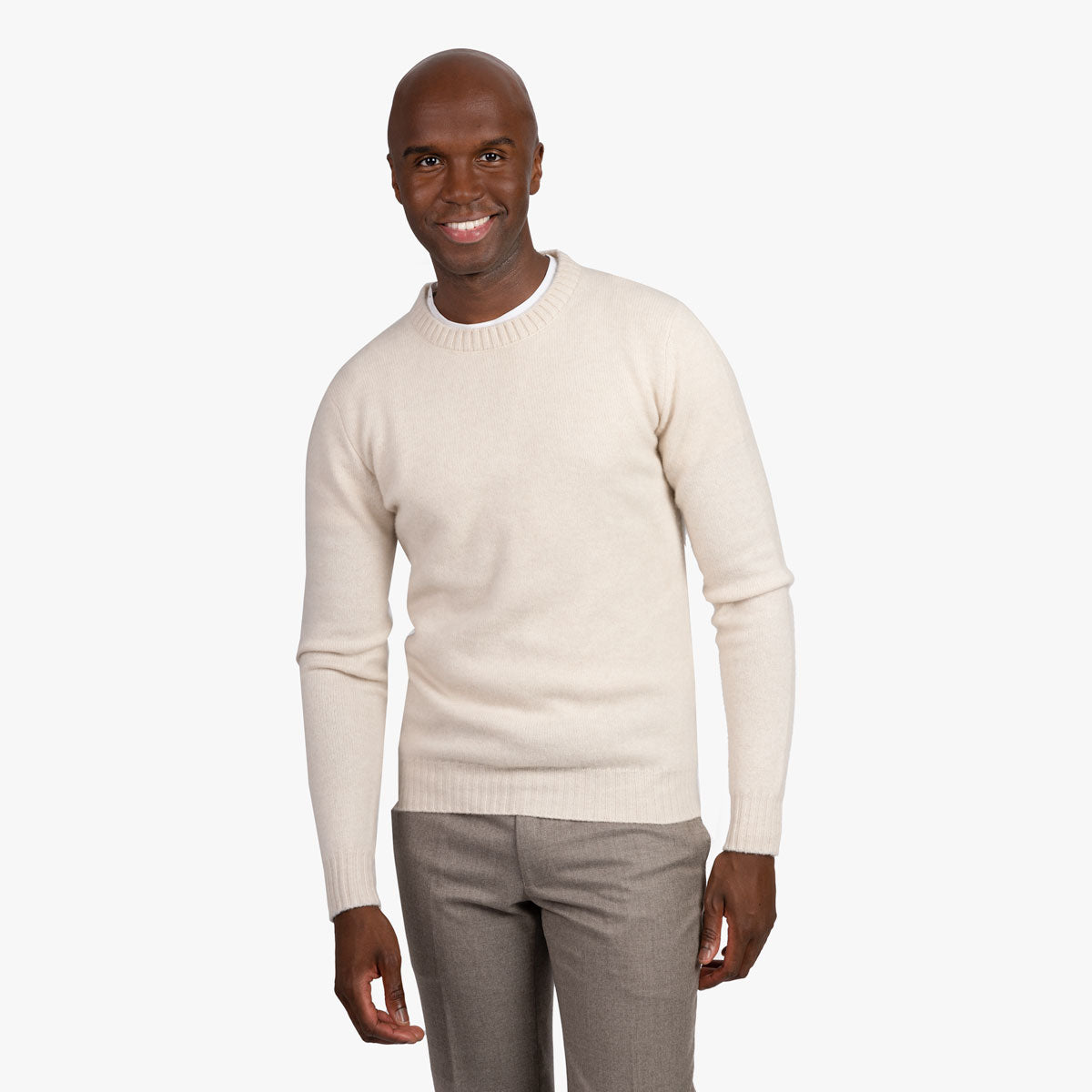 Feinstrickpullover aus Kaschmir in offwhite 19051/ contr. 19108 Bild 1