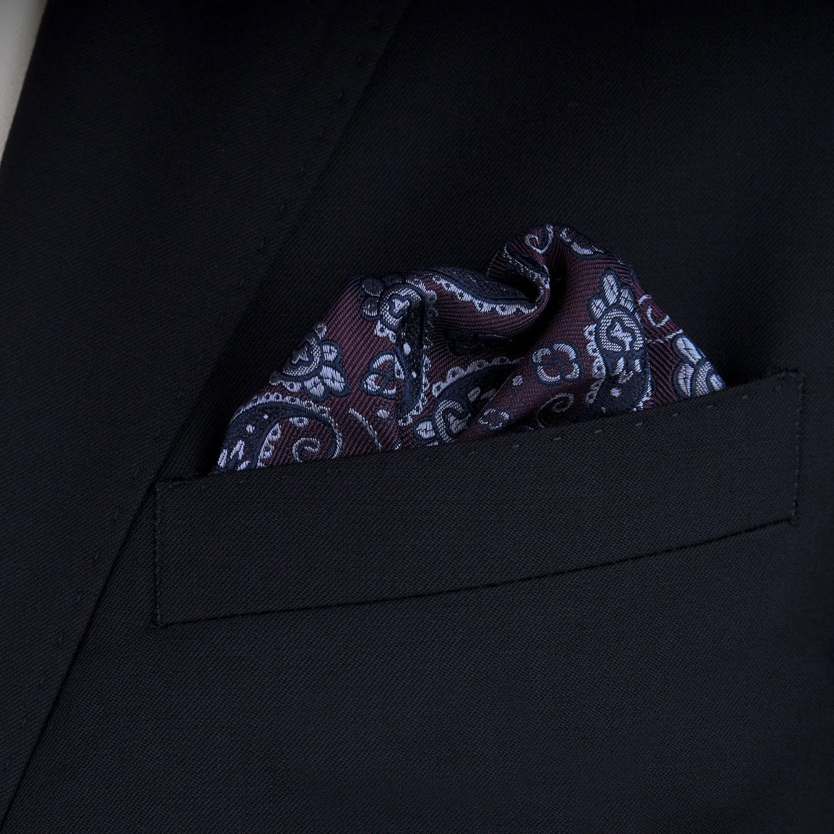 Einstecktuch aus Seide in Paisleymuster in Violett lila Bild 1