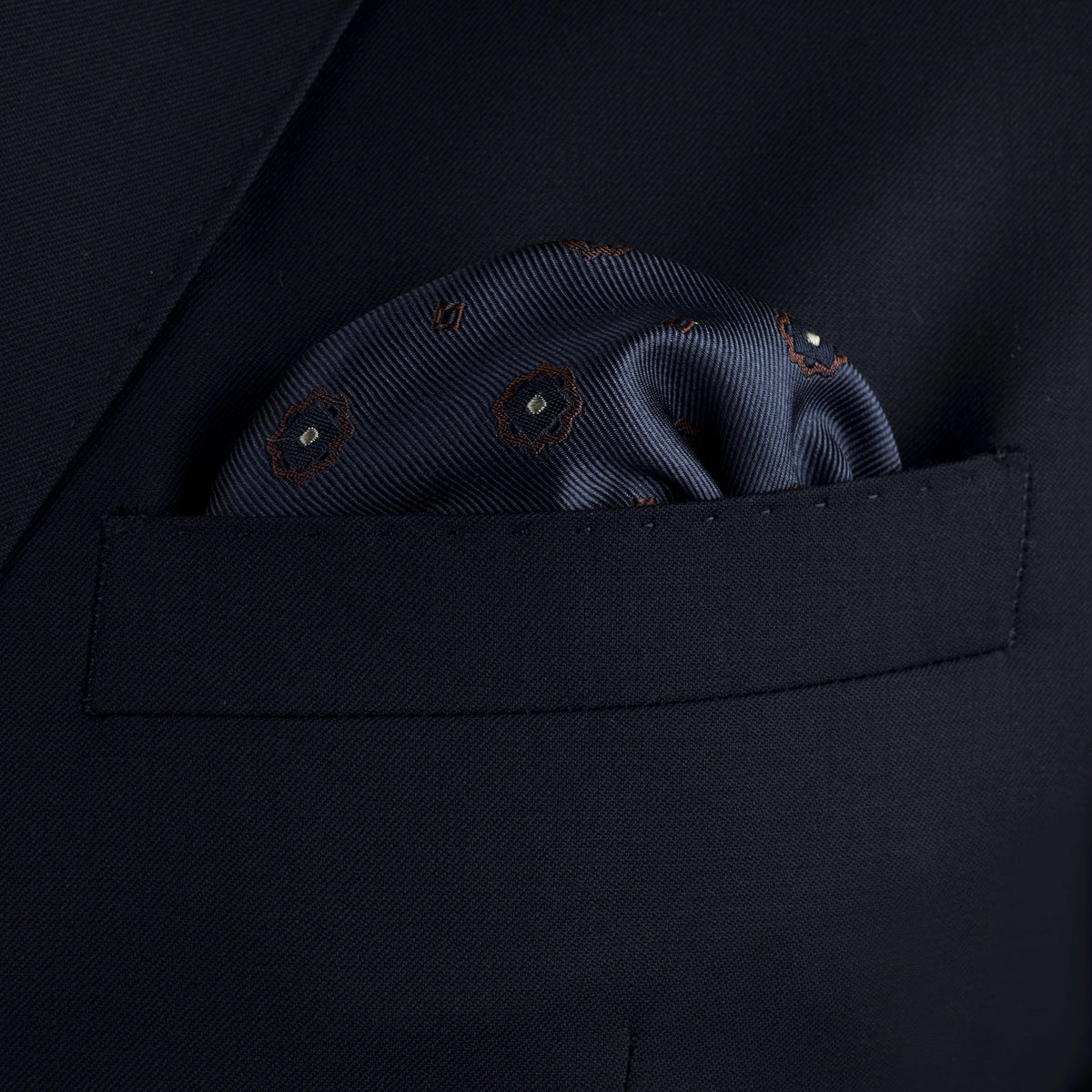 Einstecktuch in Blau mit floralem Muster blue Bild 1