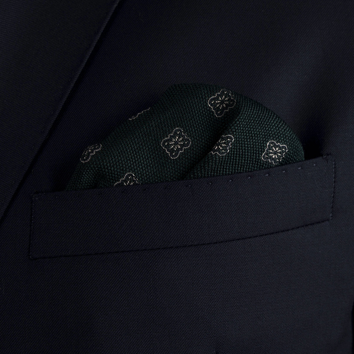 Einstecktuch in Dunkelgrün mit floralem Muster green Bild 1