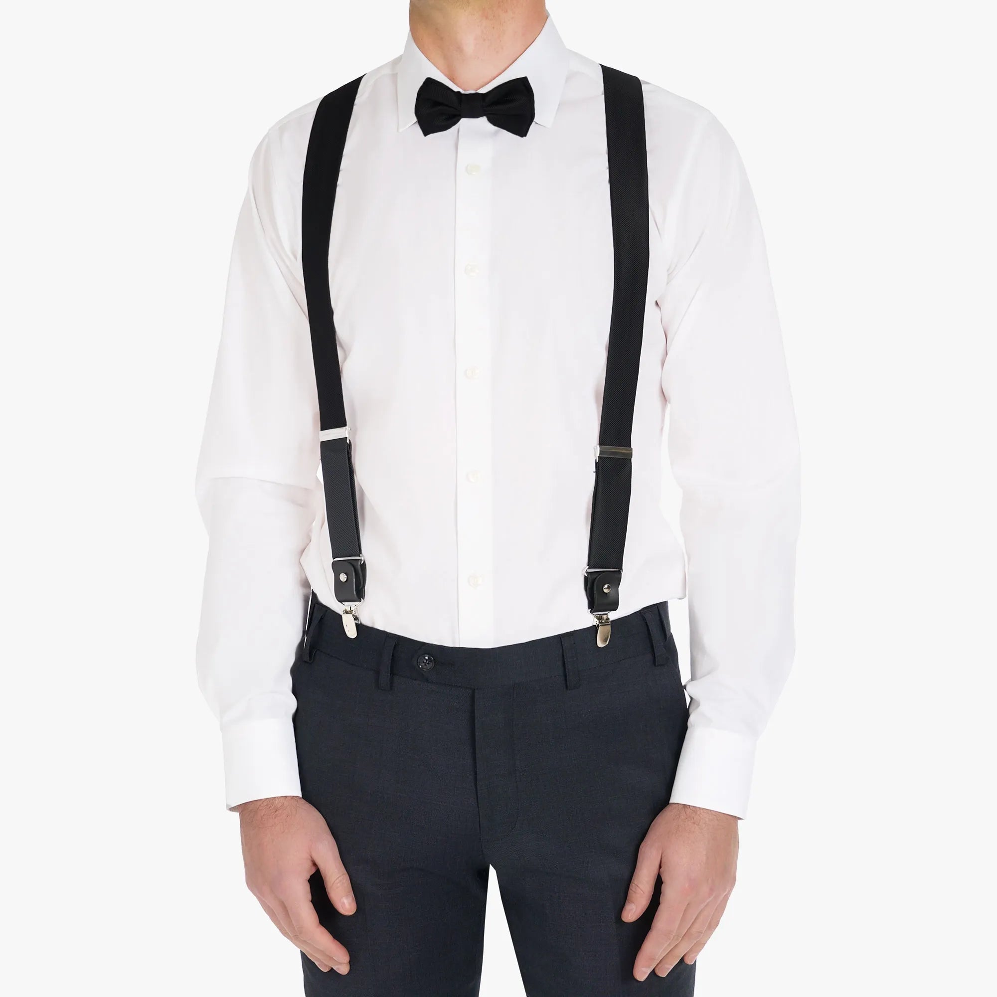 Hosenträger mit passender Fliege in Schwarz schwarz Bild 1