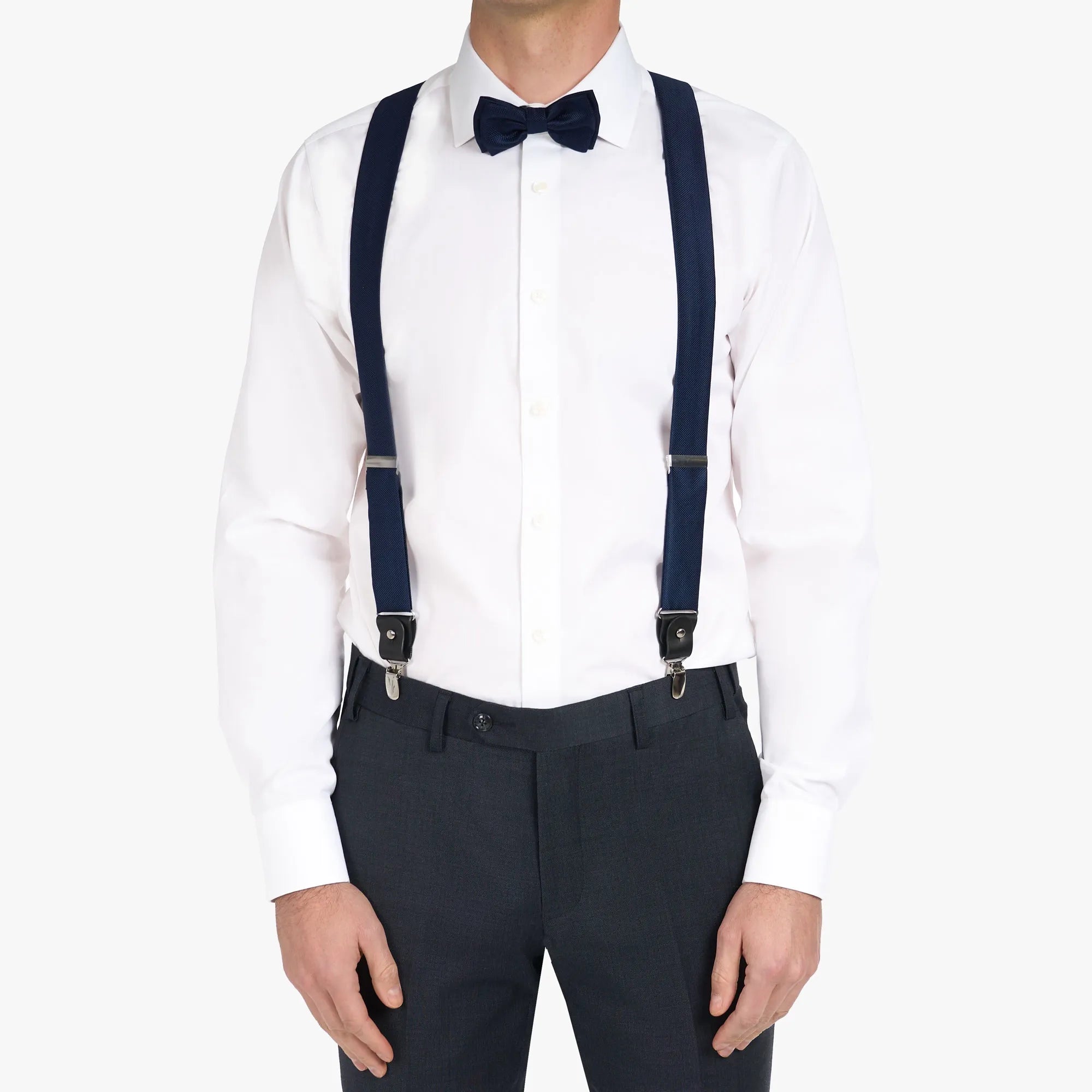 Hosenträger mit passender Fliege in Dunkelblau dkl. blau Bild 1