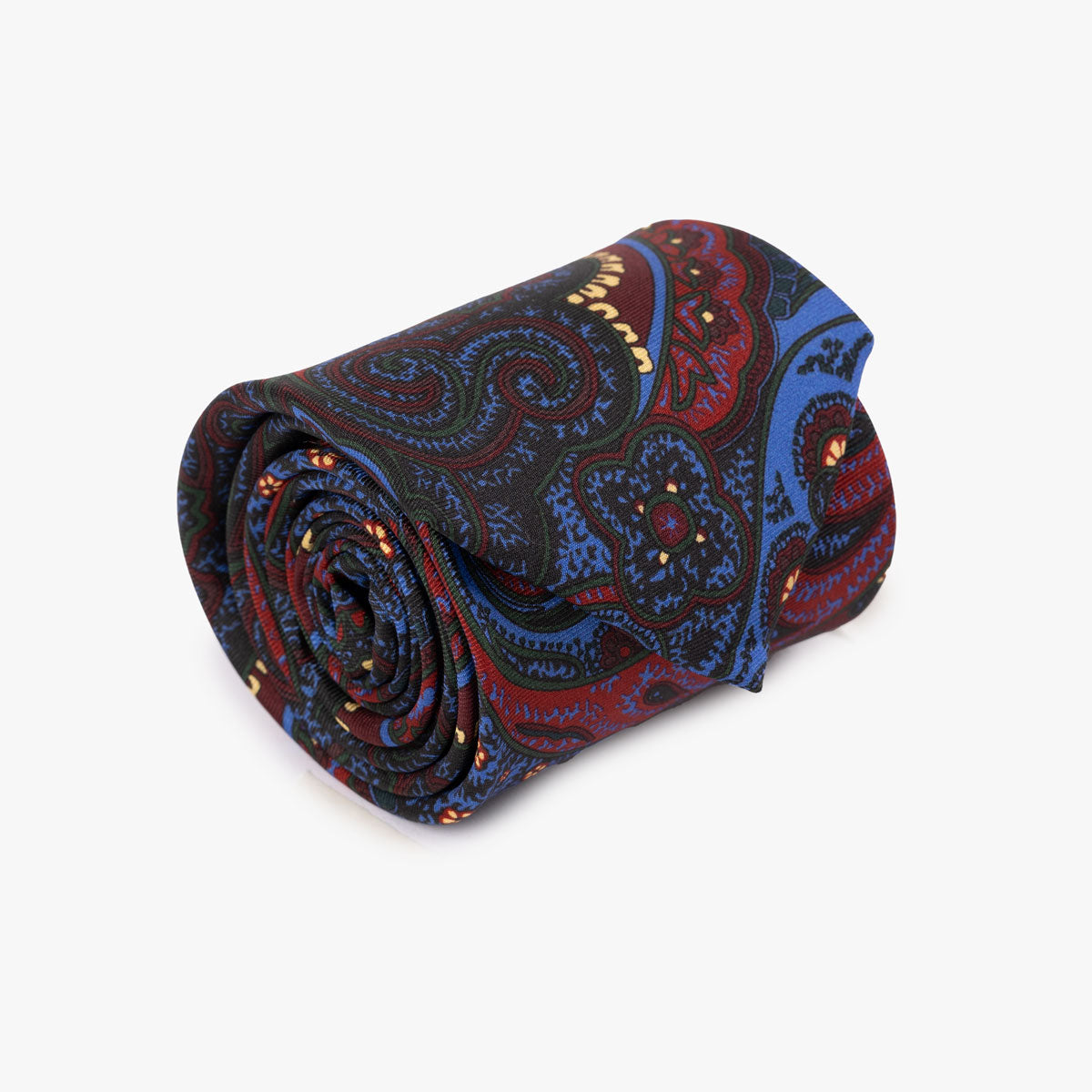Krawatte aus Seide in Blau und Rot mit Paisley-Muster dkl. blau Bild 1