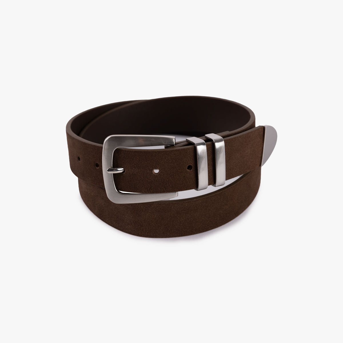 Gürtel aus braunem Veloursleder A45 Bild 1