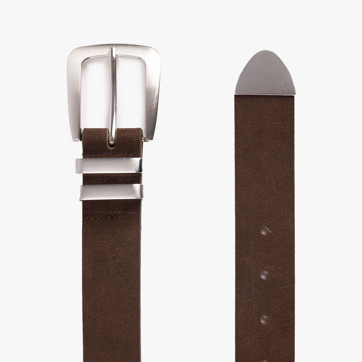 Gürtel aus braunem Veloursleder A45 Bild 2