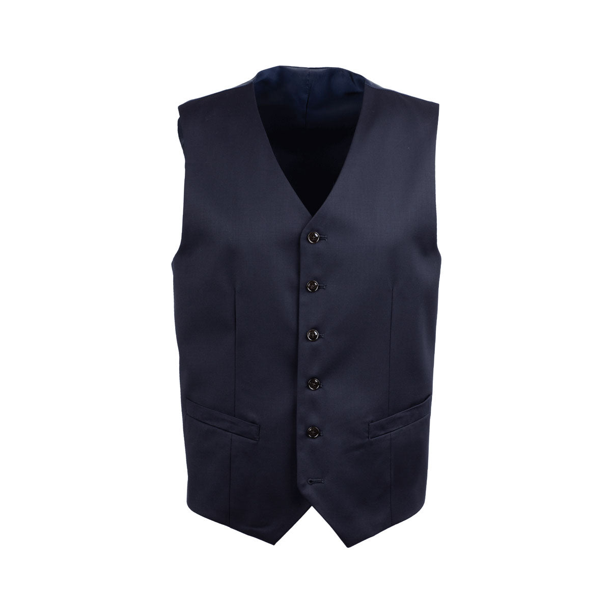 Dunkelblaue Herrenweste mit Knöpfen.