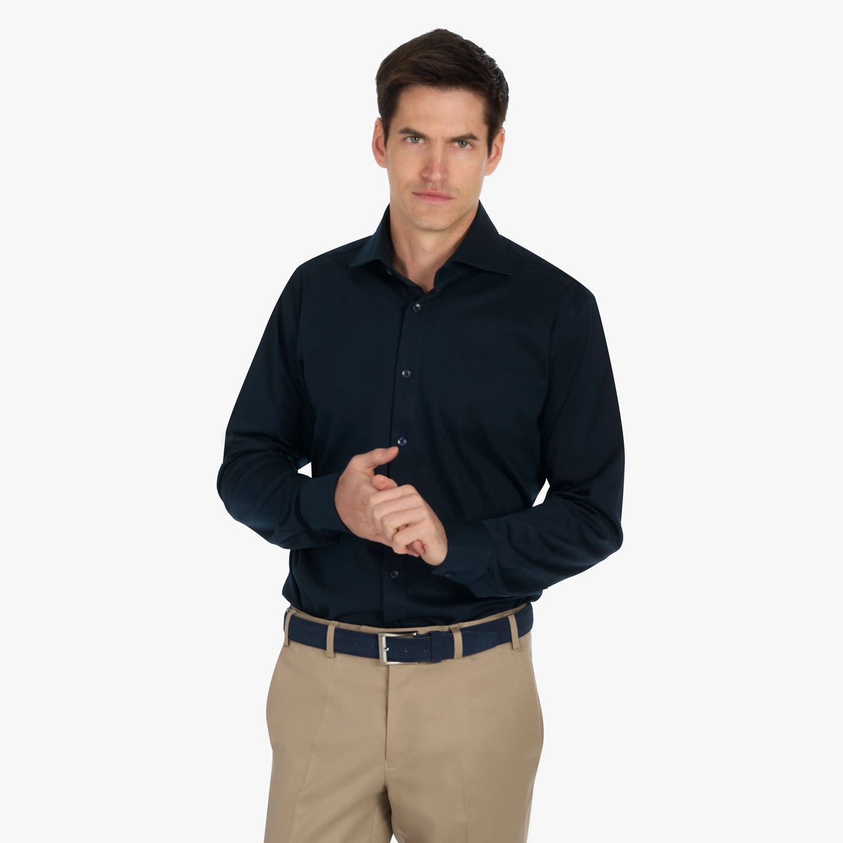 Hemd aus Jersey in Dunkelblau drk. blue Bild 1