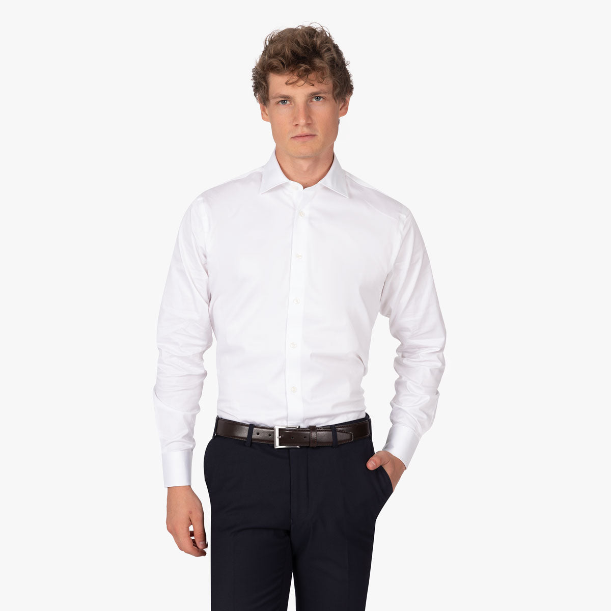 Modern Fit Hemd in Weiß aus Baumwolle white Bild 1