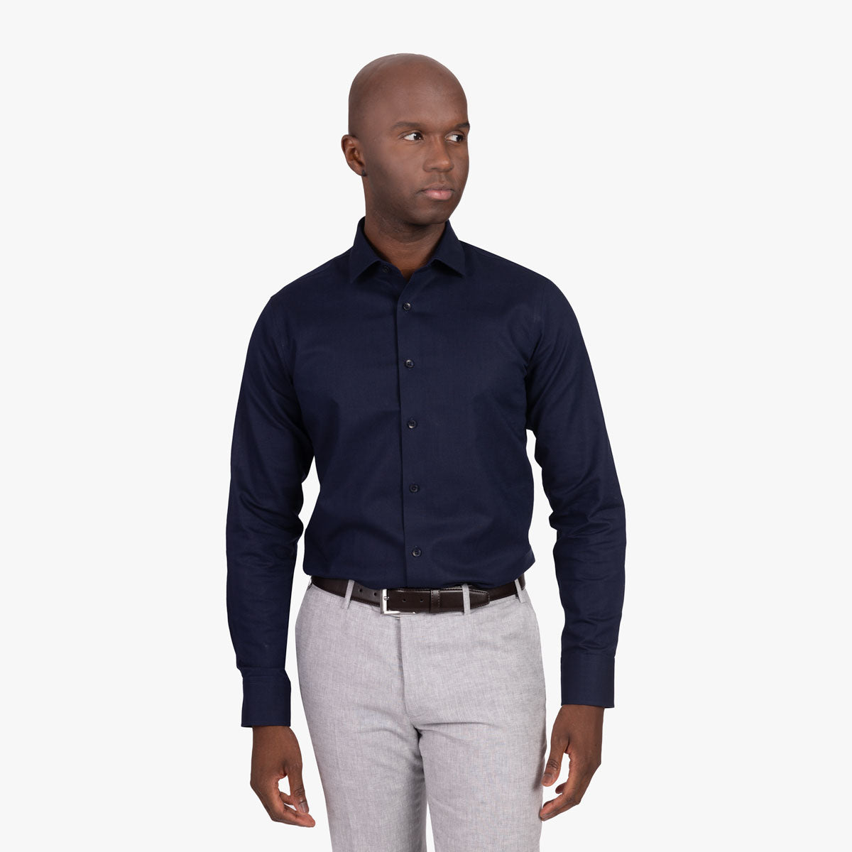 Slim Fit Hemd aus Baumwolle/Leinen in dunkelblau dkl. blau Bild 1