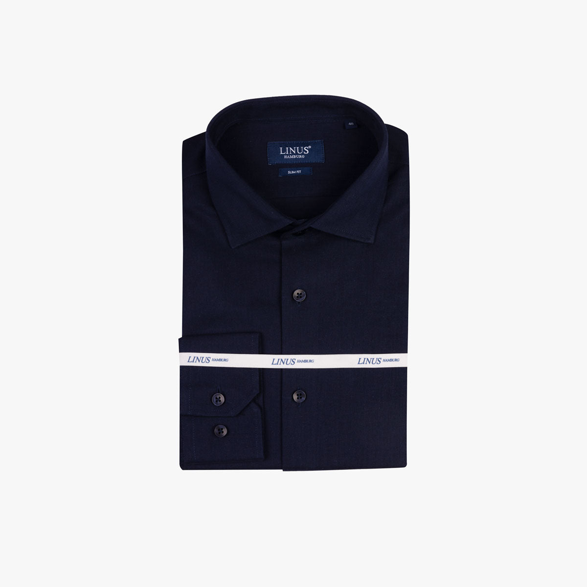 Slim Fit Hemd aus Baumwolle/Leinen in dunkelblau dkl. blau Bild 2