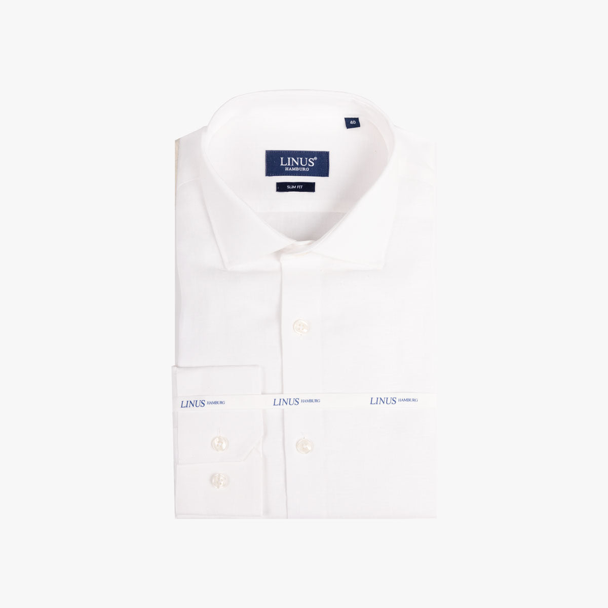 Slim Fit Hemd aus Leinen in weiß weiß Bild 3