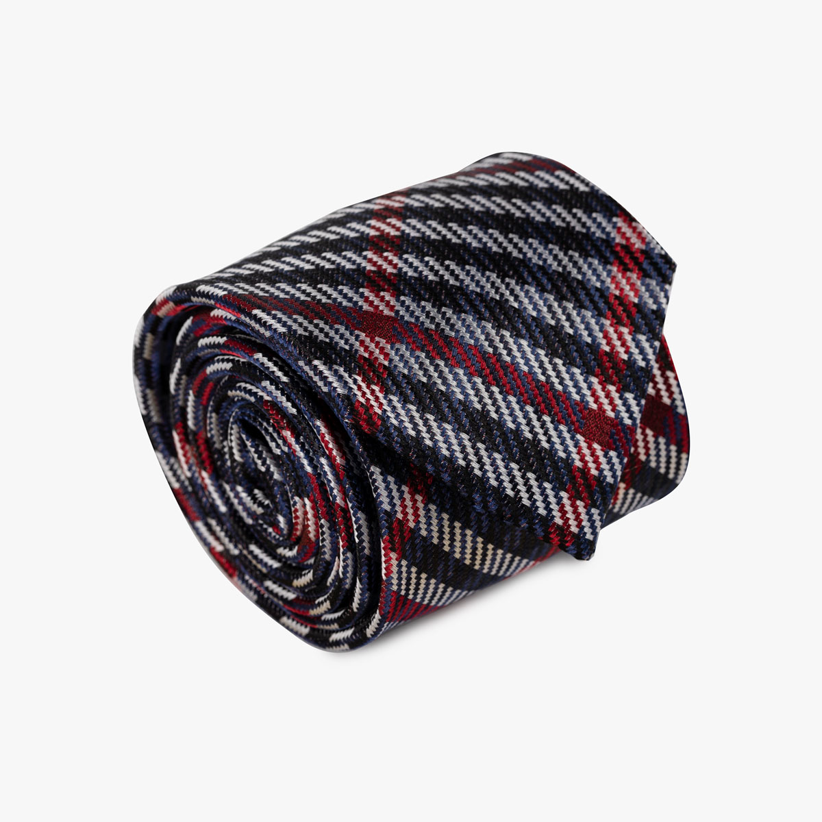 Krawatte mit Vichy Karo in rot dunkelblau