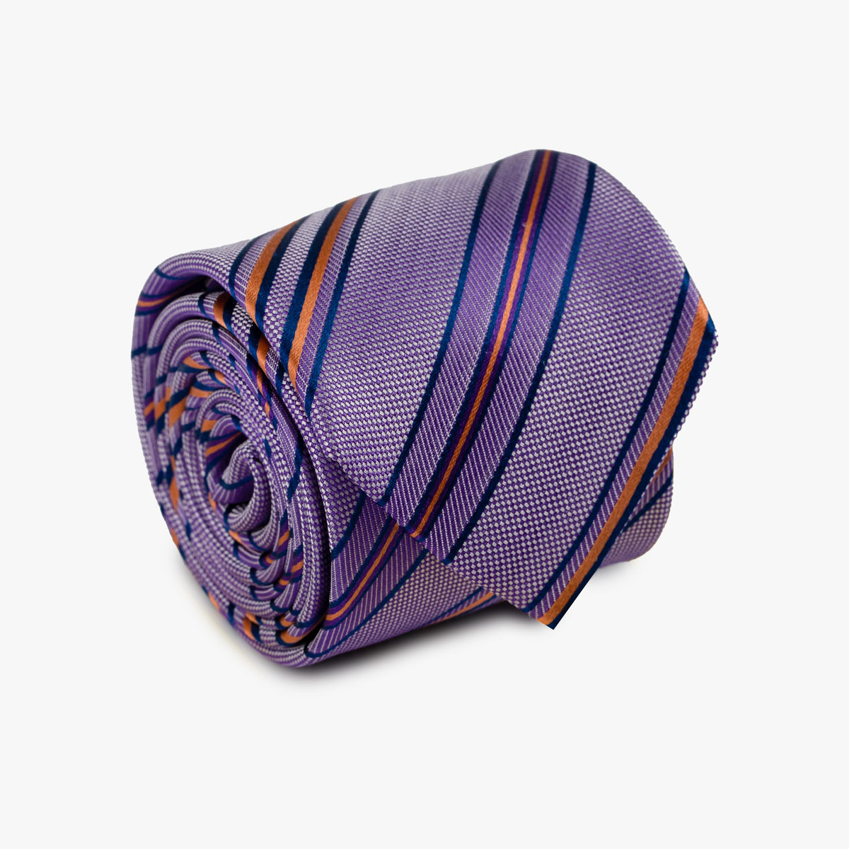 Aufgerollte Krawatte gestreift in lila