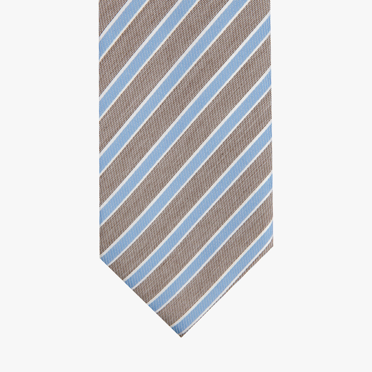 Krawatte glatt gestreift in braun und blau