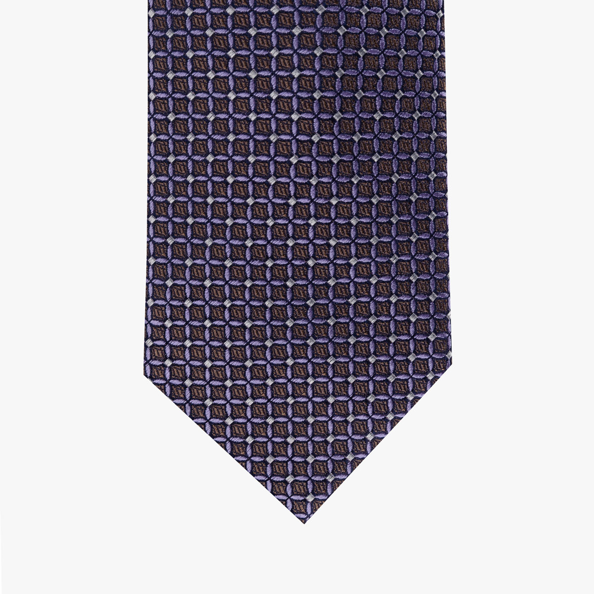 Krawatte mit geometrischem Muster in braun lila 