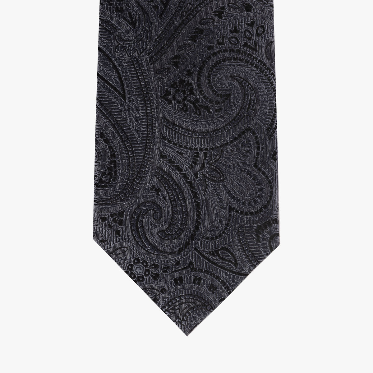 Krawatte aus Seide in anthrazit mit Paisleymuster