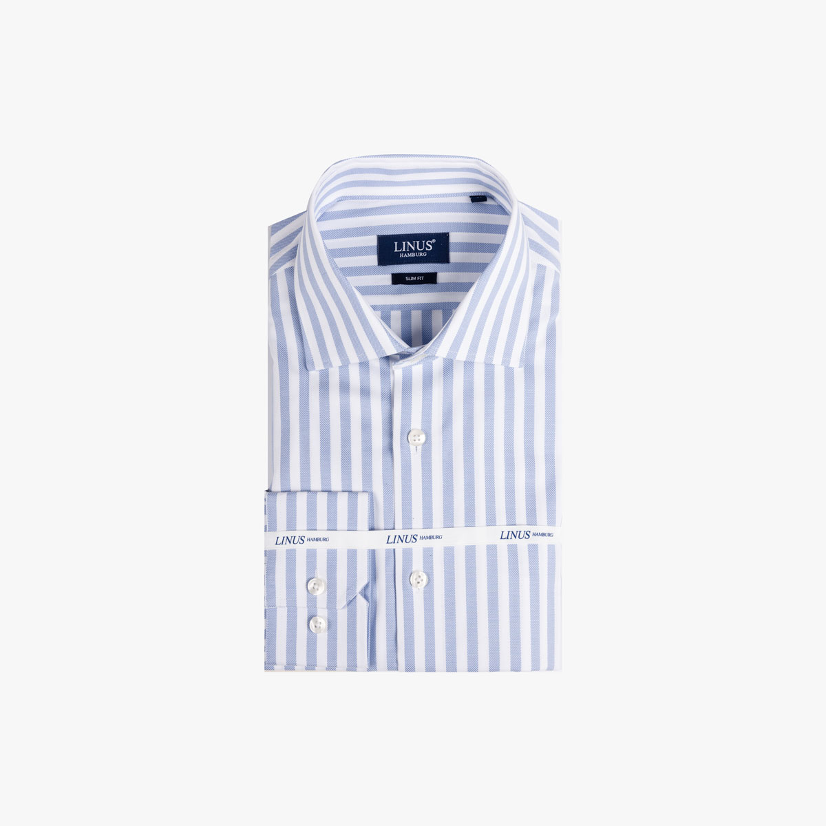 Slim Fit Hemd mit Streifen in hellblau weiß