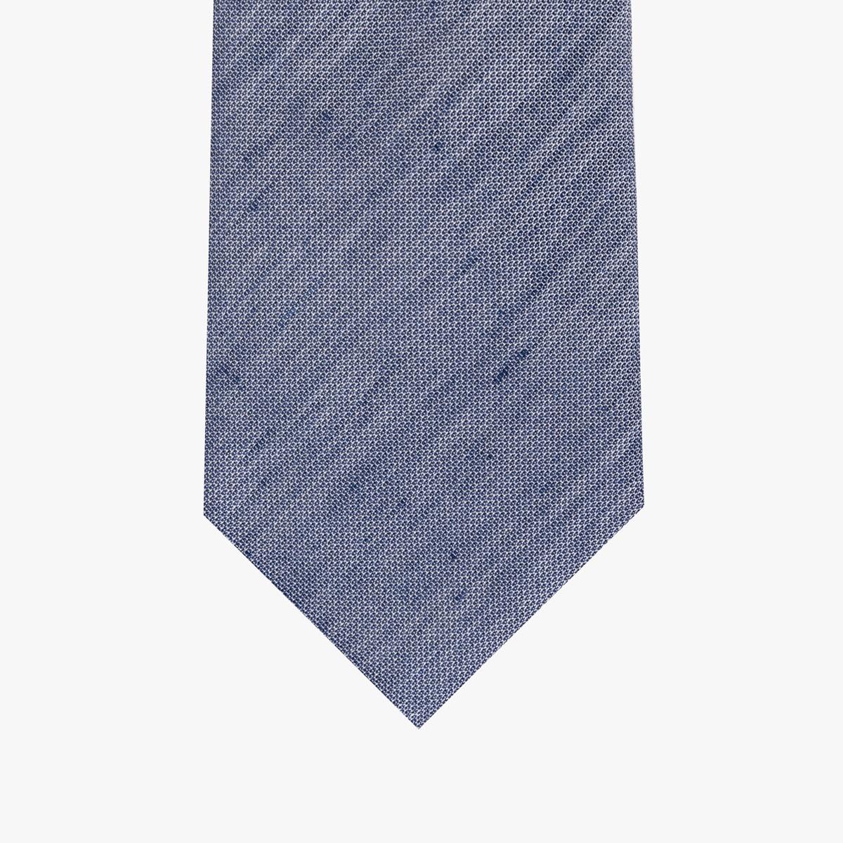 Krawatte aus Seide und Leinen in blau