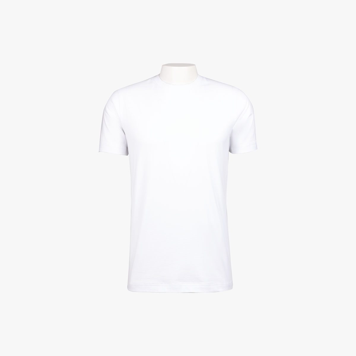 T-Shirt Rundhals in weiß-hellgrau