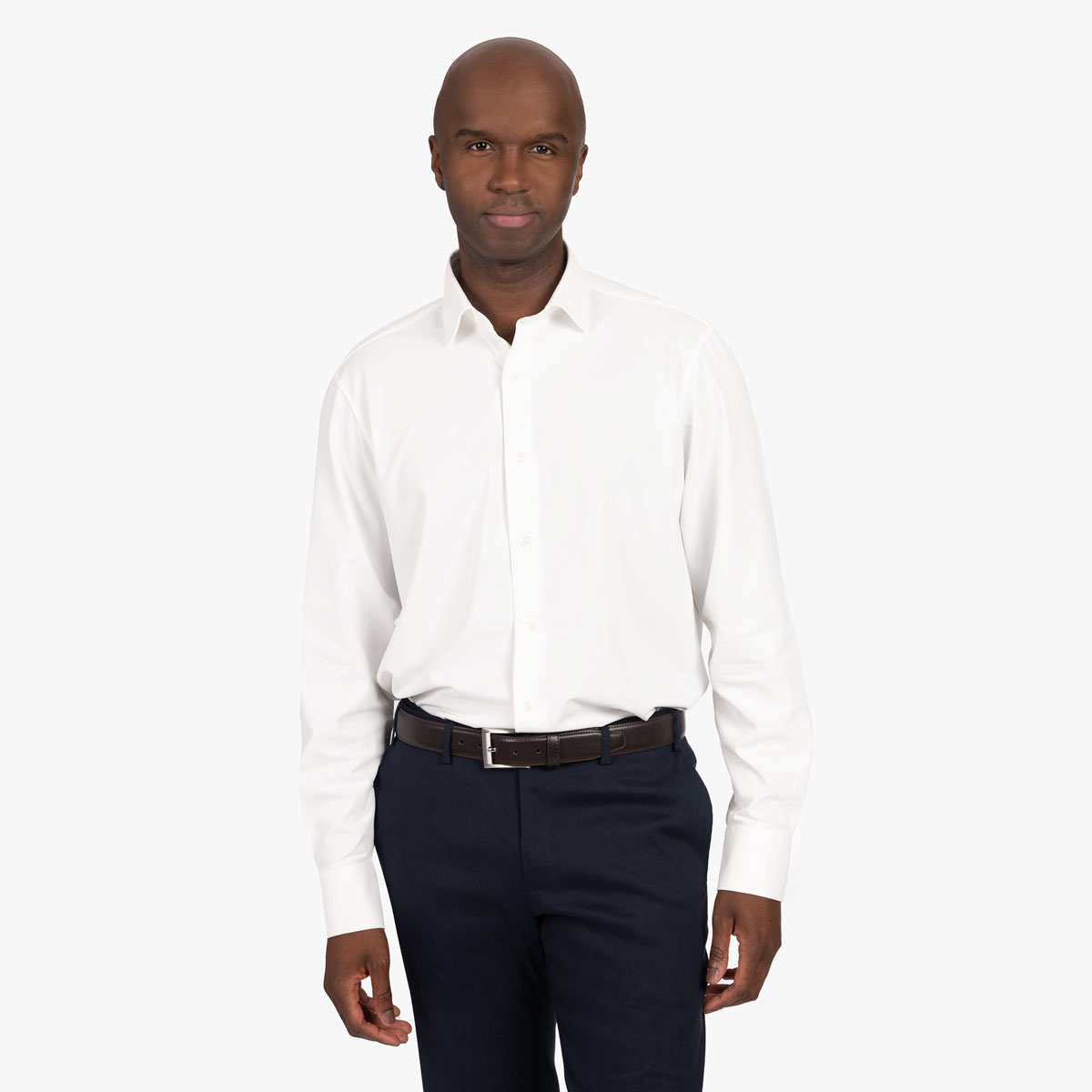 Modern Fit Hemd aus Jersey Stretch in offwhite