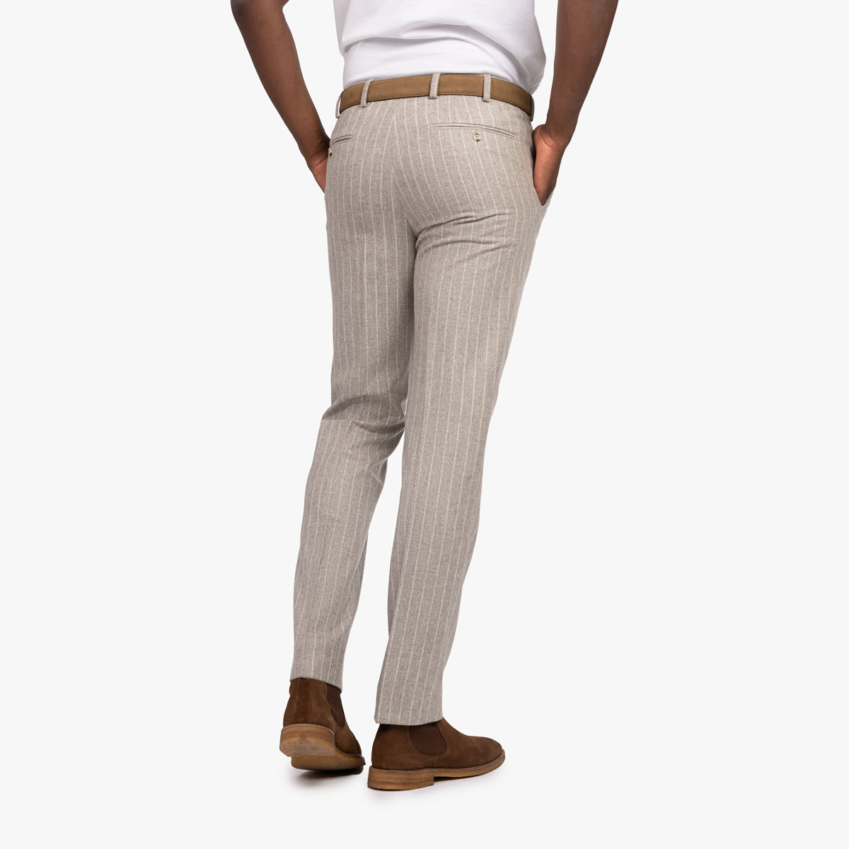 Zweireiher Harvey/I mit Kreidestreifen in beige