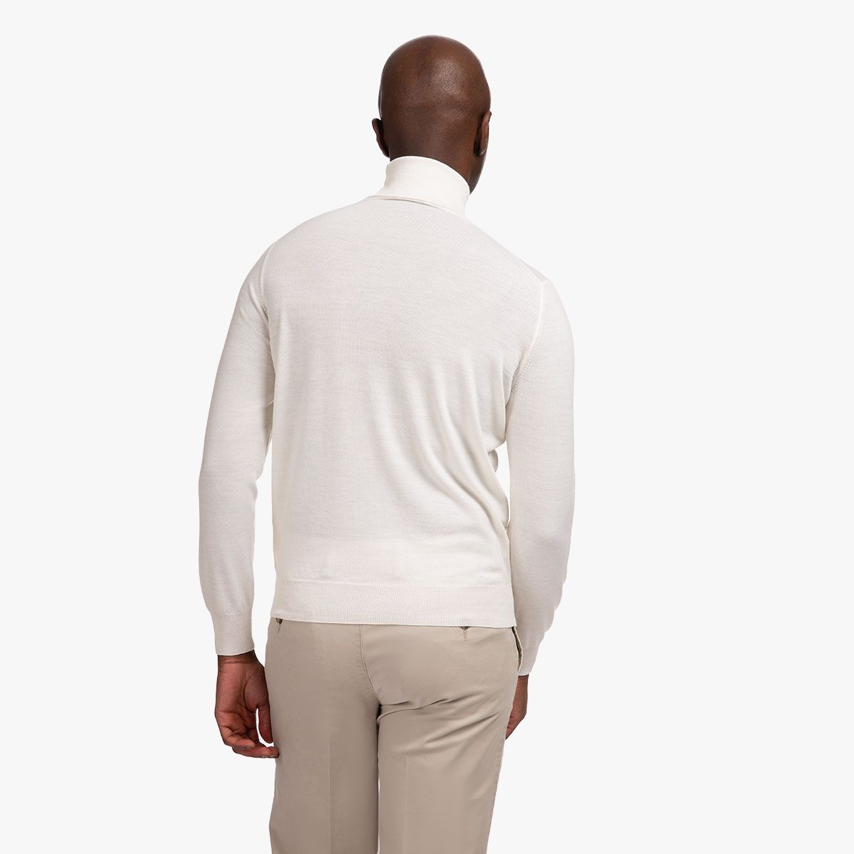 Slim Fit Rollkragen-Pullover in weiß für Herren