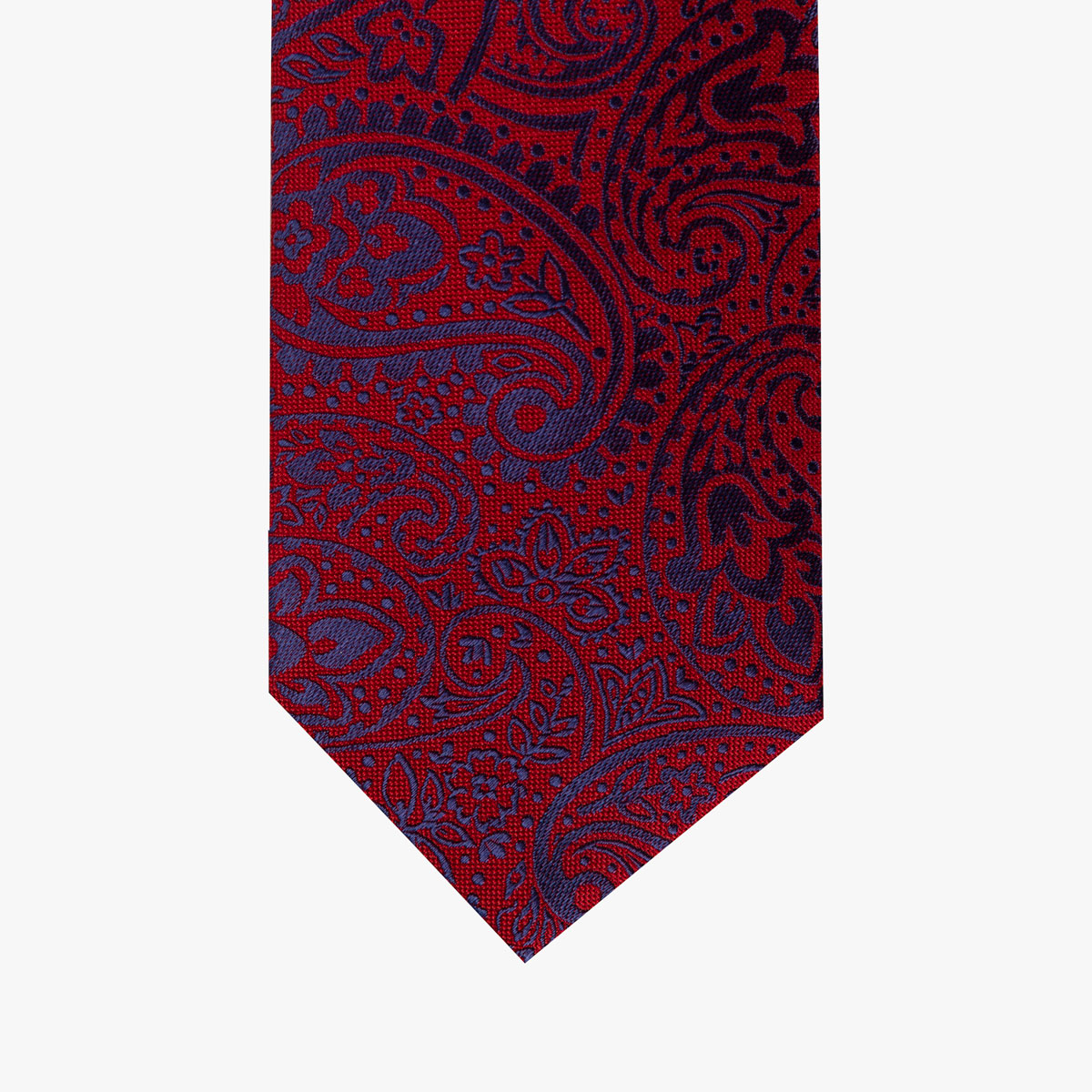 Krawatte mit Paisley in rot dunkelblau