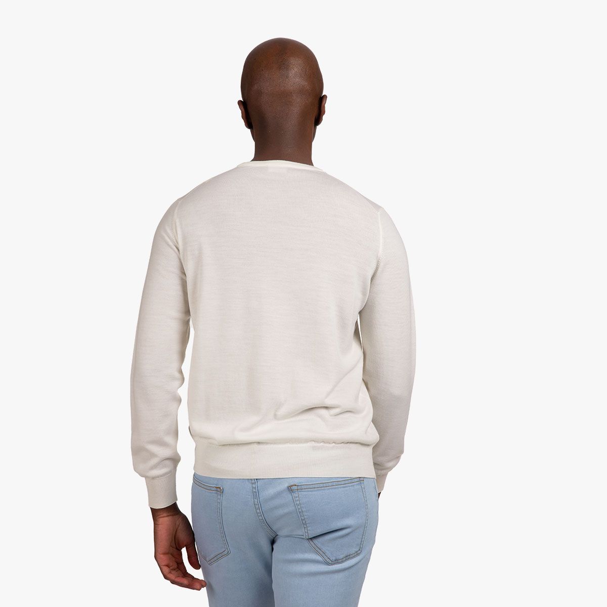 Leichter Slim Fit Pullover in offwhite