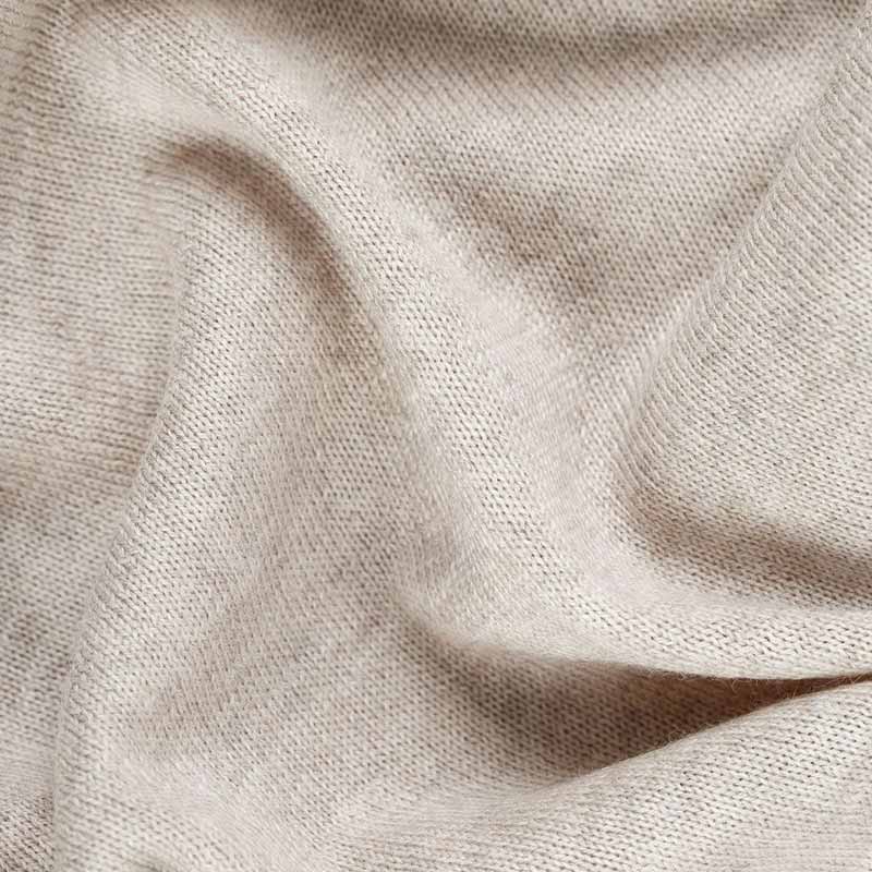 Stoff Rollkragen 90/10 in beige Beigefarbener Stoff Rollkragen 90/10