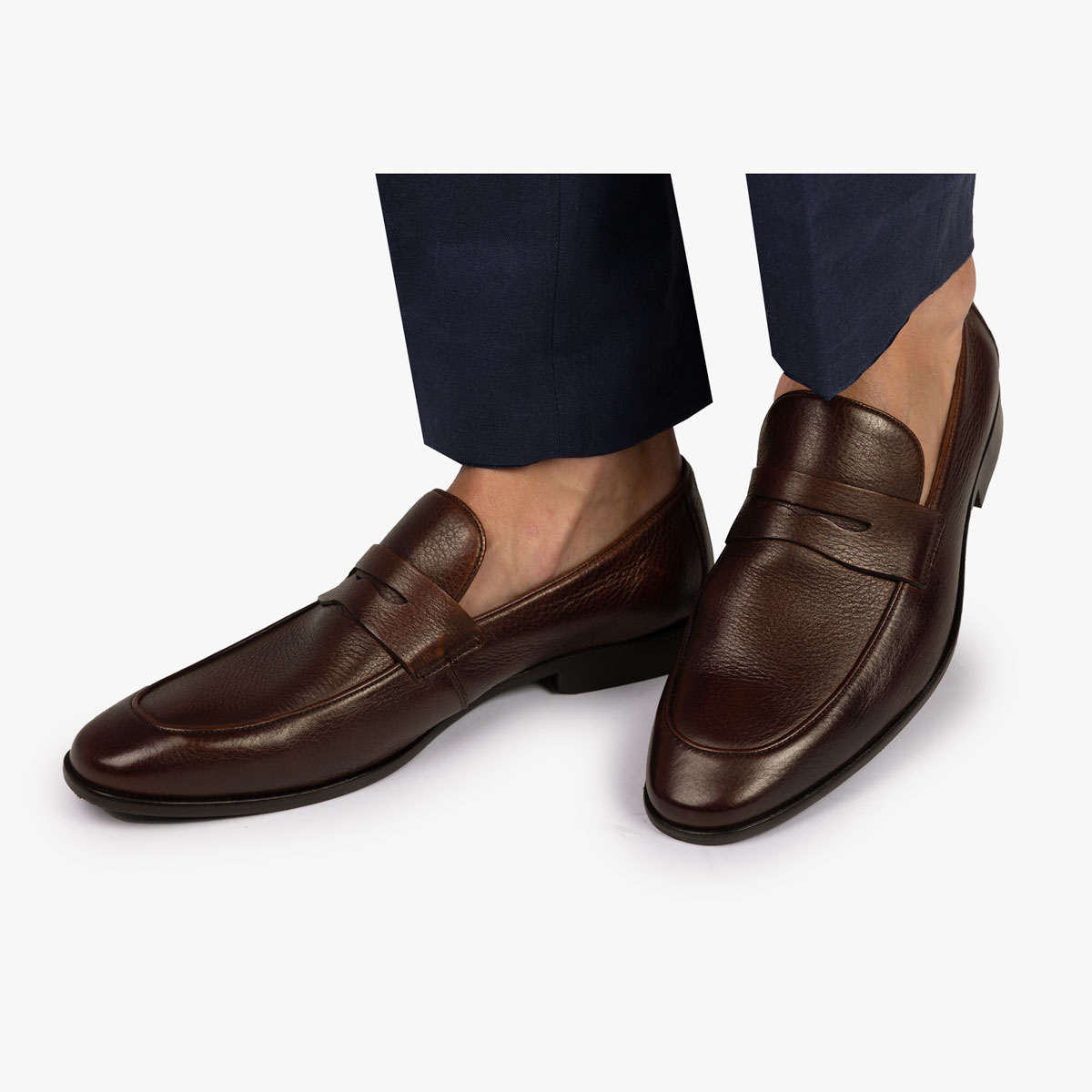 Penny Loafers aus Leder in braun
